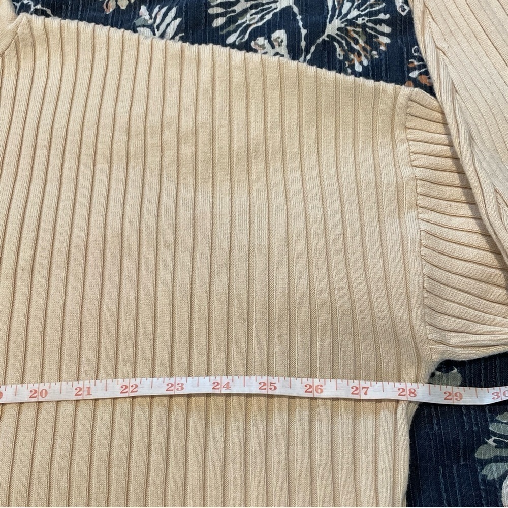 Aqua Women's XXXL Ribbed Knit Hooded Sweater Pullover Beige Drop Shoulder Loose - Picture 14 of 16